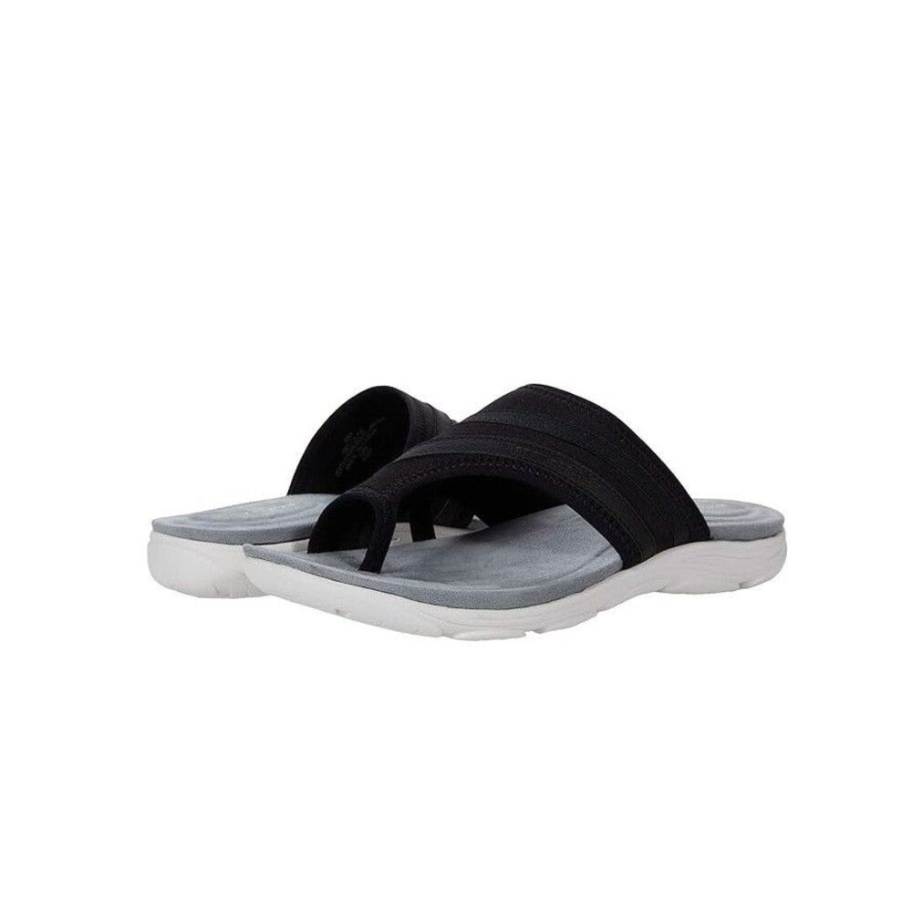 Easy Spirit Womens 10 M Black Lola Slip On Flat Sandals NIB OY9